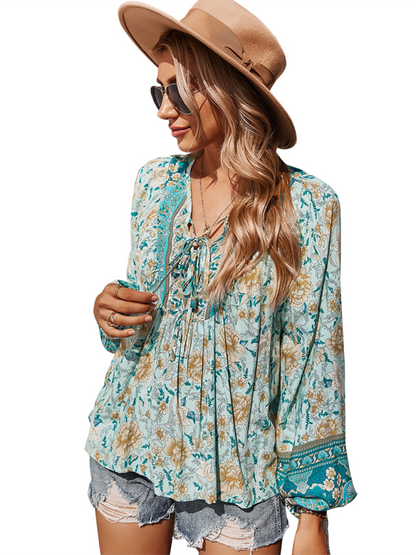 Bohemian paisley blouse for women