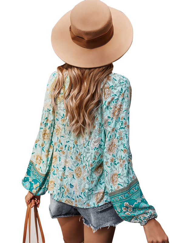 Bohemian paisley blouse for women