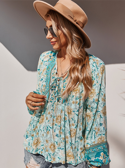 Bohemian paisley blouse for women