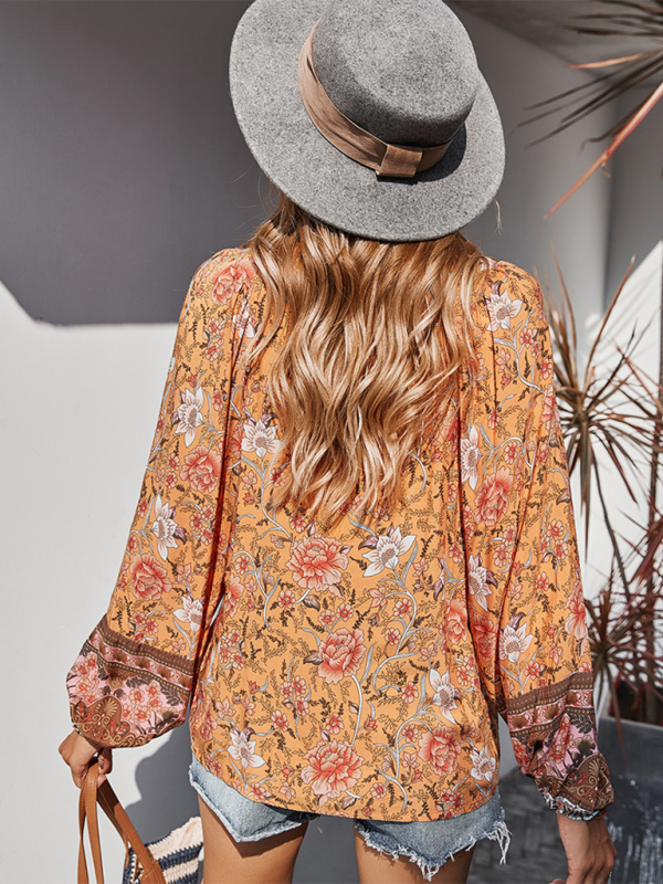 Bohemian paisley blouse for women