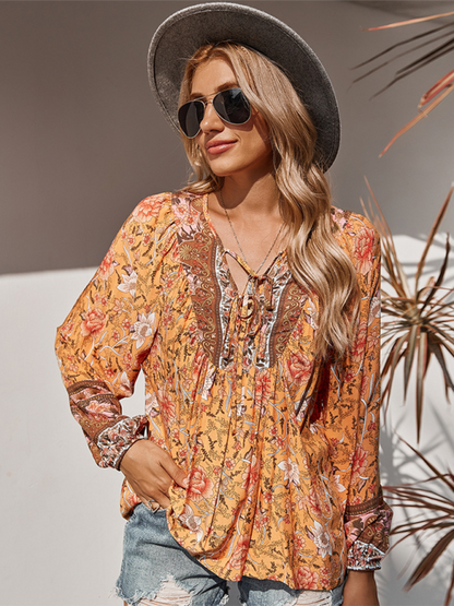 Bohemian paisley blouse for women