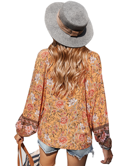 Bohemian paisley blouse for women