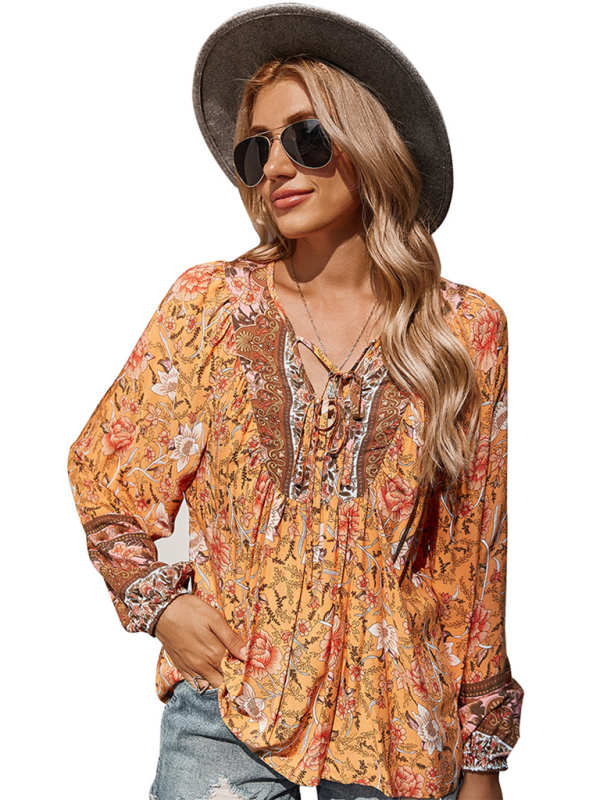 Bohemian paisley blouse for women