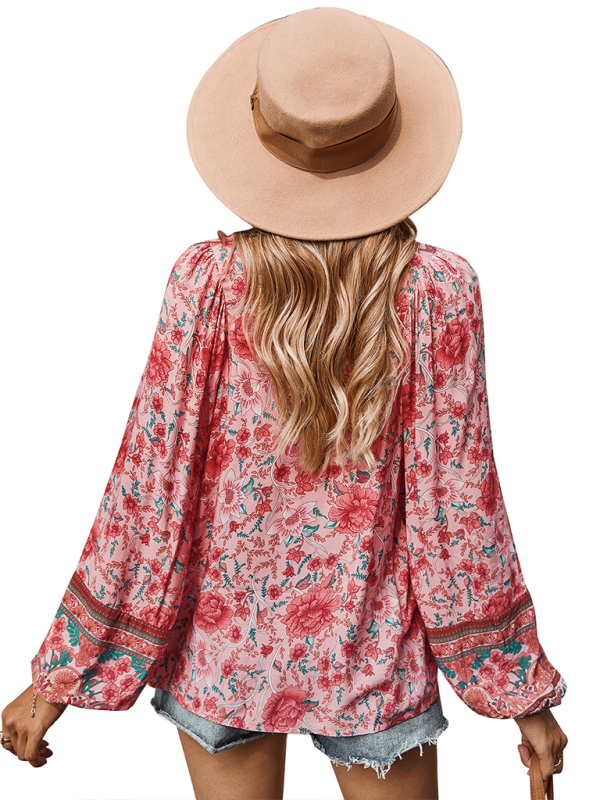 Bohemian paisley blouse for women