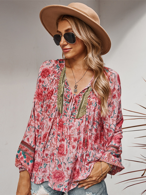 Bohemian paisley blouse for women