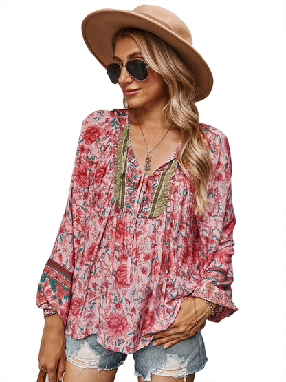 Bohemian paisley blouse for women