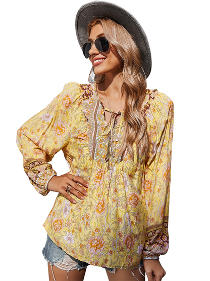 Bohemian paisley blouse for women