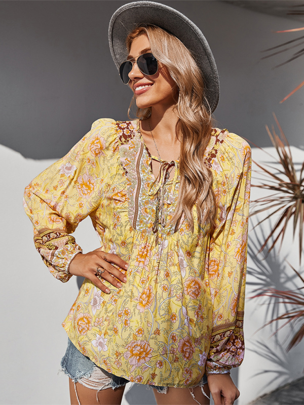 Bohemian paisley blouse for women