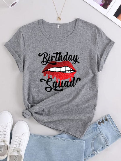 Lips Print Birthday Tee - Soft Cotton