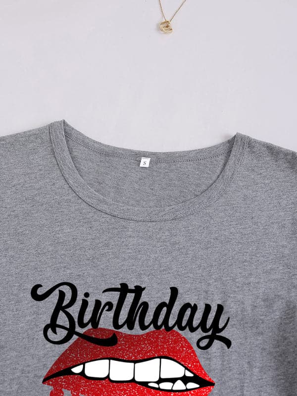 Lips Print Birthday Tee - Soft Cotton