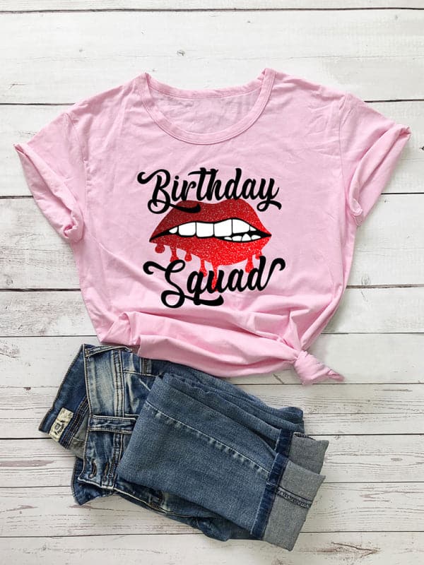 Lips Print Birthday Tee - Soft Cotton