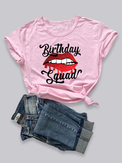 Lips Print Birthday Tee - Soft Cotton