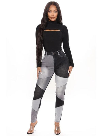 Stylish women's high waist jeans