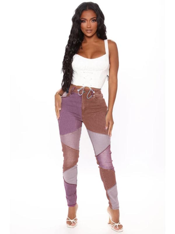 Stylish women's high waist jeans