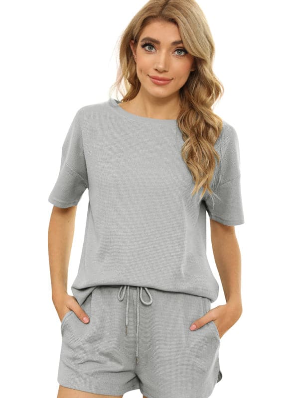 Cozy women's waffle loungewear set