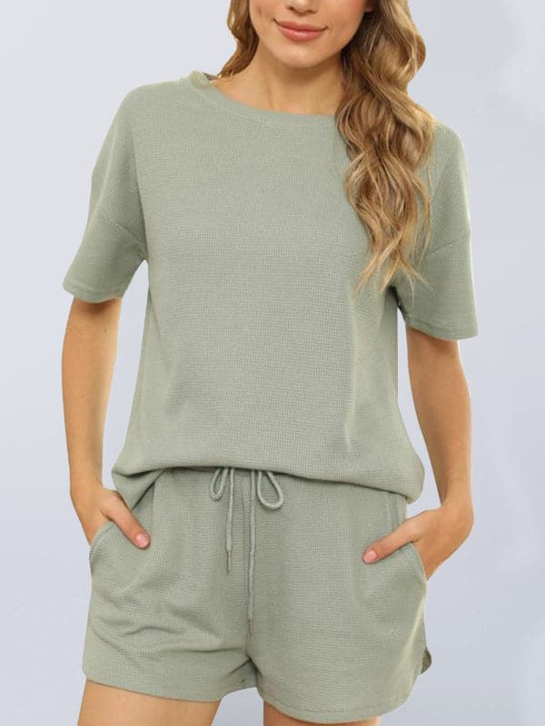 Cozy women's waffle loungewear set