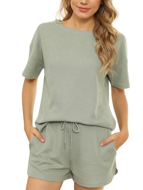 Cozy women's waffle loungewear set