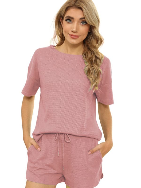 Cozy women's waffle loungewear set