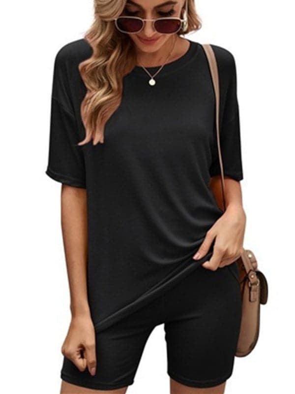 Chic women's short-sleeve two-piece set