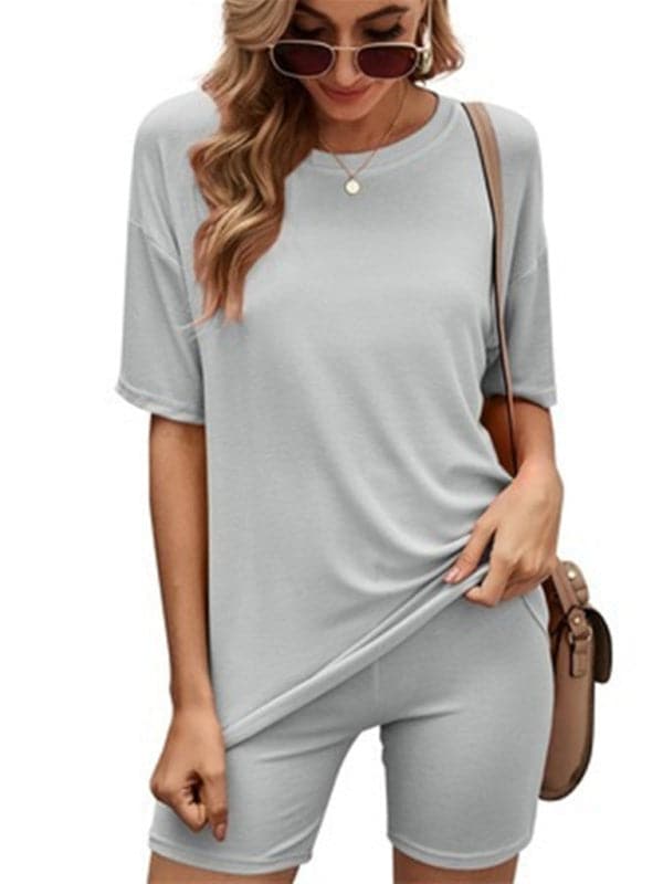 Chic women's short-sleeve two-piece set