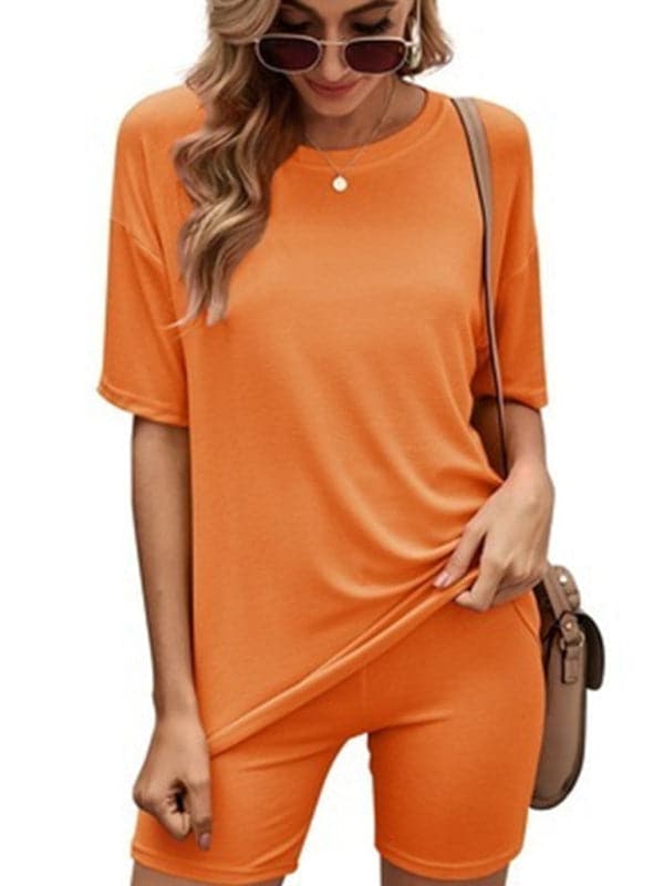 Chic women's short-sleeve two-piece set