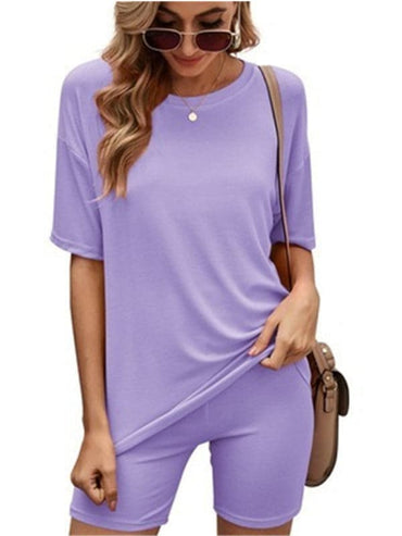 Chic women's short-sleeve two-piece set