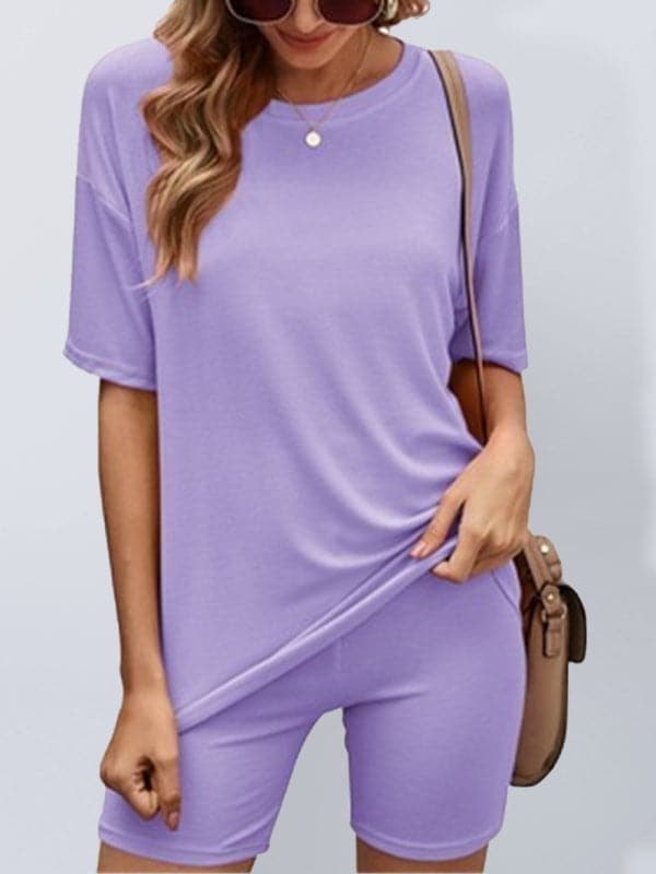 Chic women's short-sleeve two-piece set