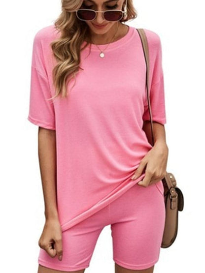 Chic women's short-sleeve two-piece set