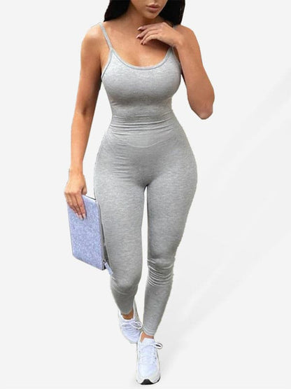 Solid color women's yoga jumpsuit