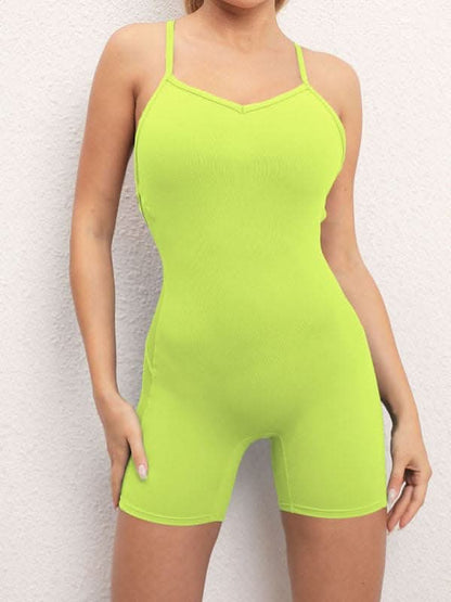Backless Crossover Fitness Jumpsuit - Love Salve 