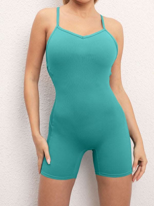 Backless Crossover Fitness Jumpsuit - Love Salve 