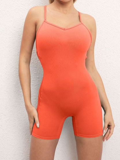 Backless Crossover Fitness Jumpsuit - Love Salve 