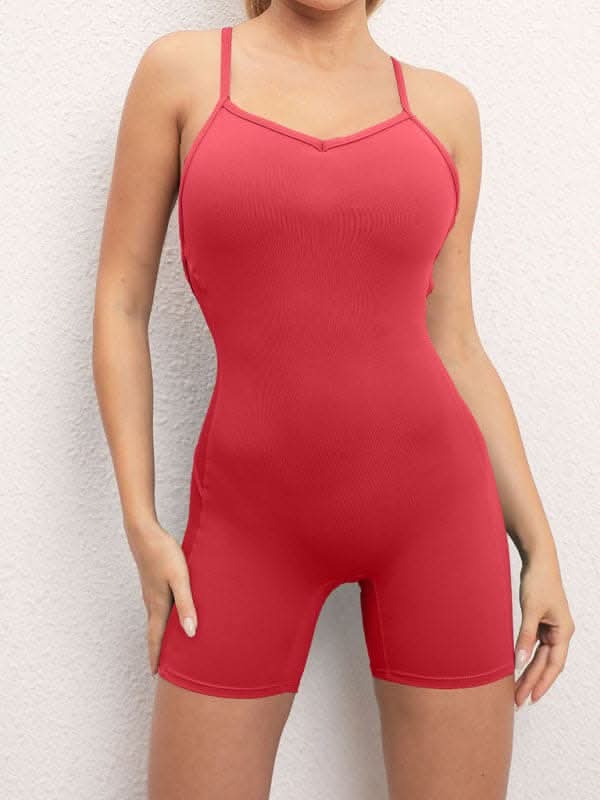 Backless Crossover Fitness Jumpsuit - Love Salve 