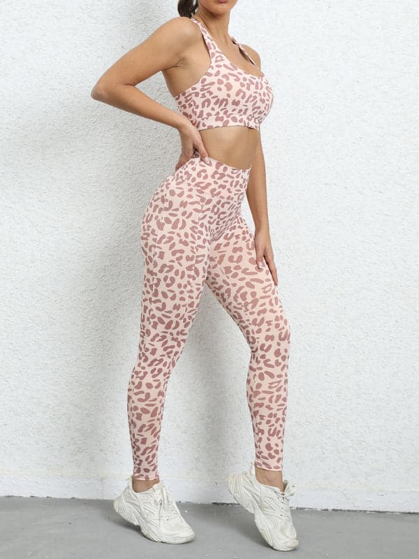 Leopard print high waist suit