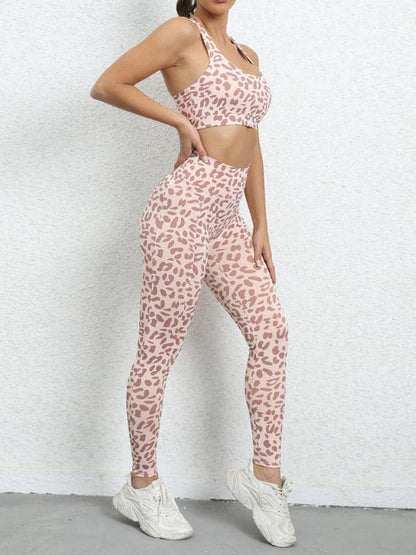 Leopard print high waist suit