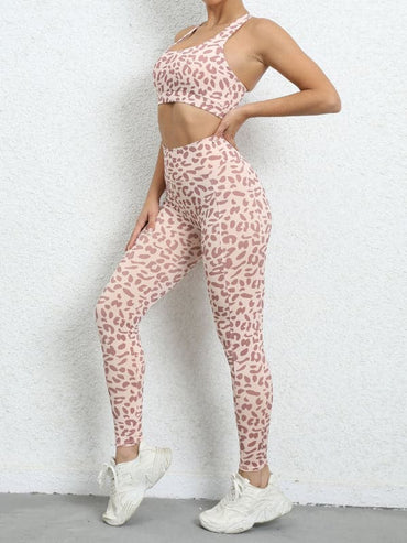 Leopard print high waist suit