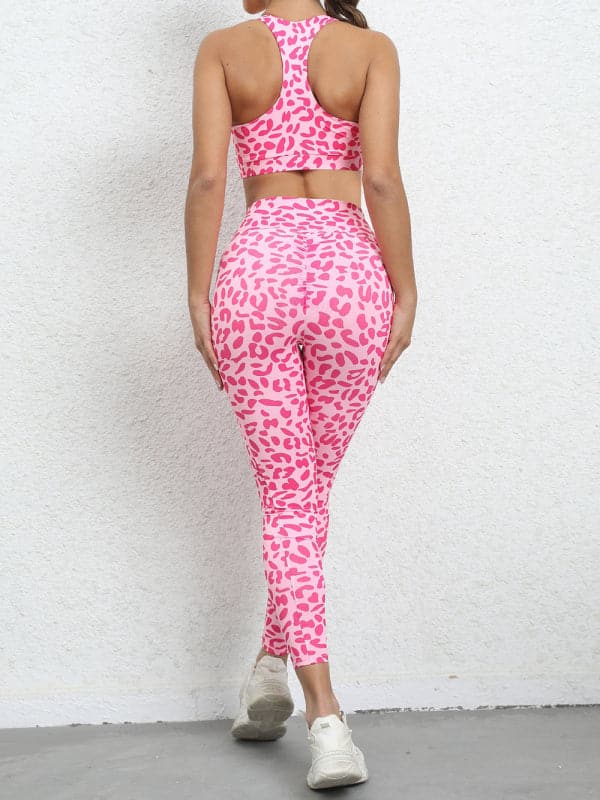 Leopard print high waist suit