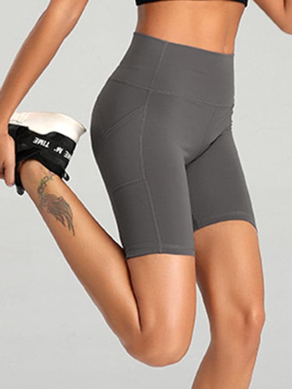 High-waisted cycling and yoga shorts