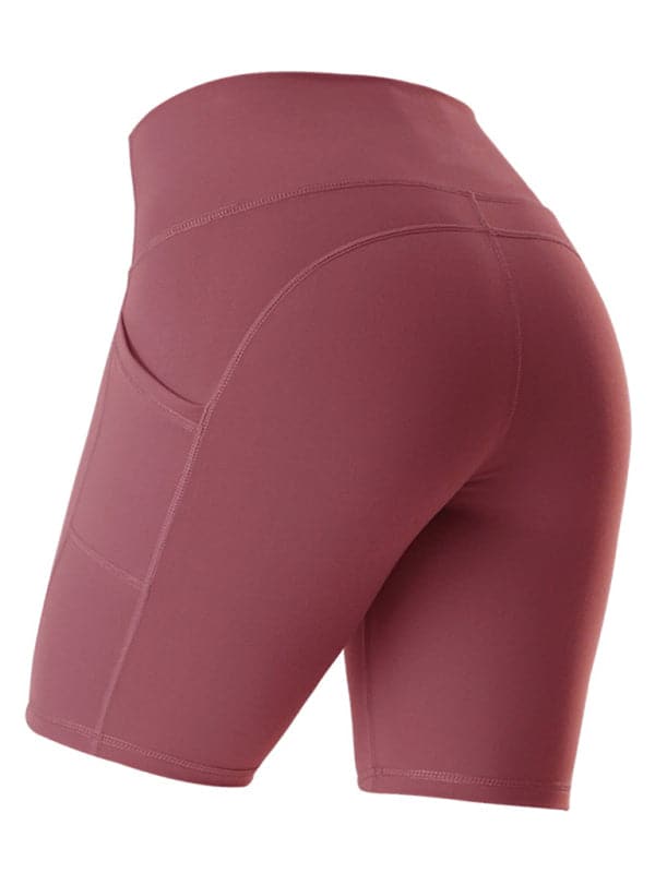 High-waisted cycling and yoga shorts