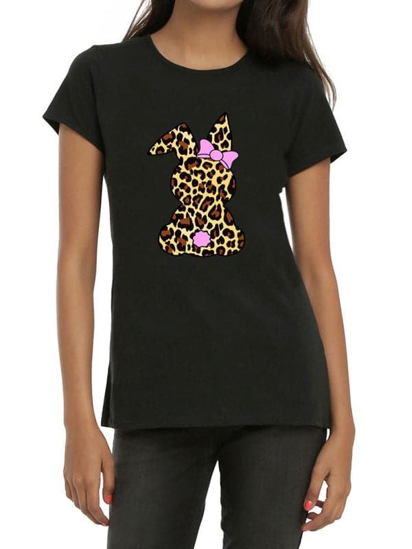 Leopard bunny cute tee shirt