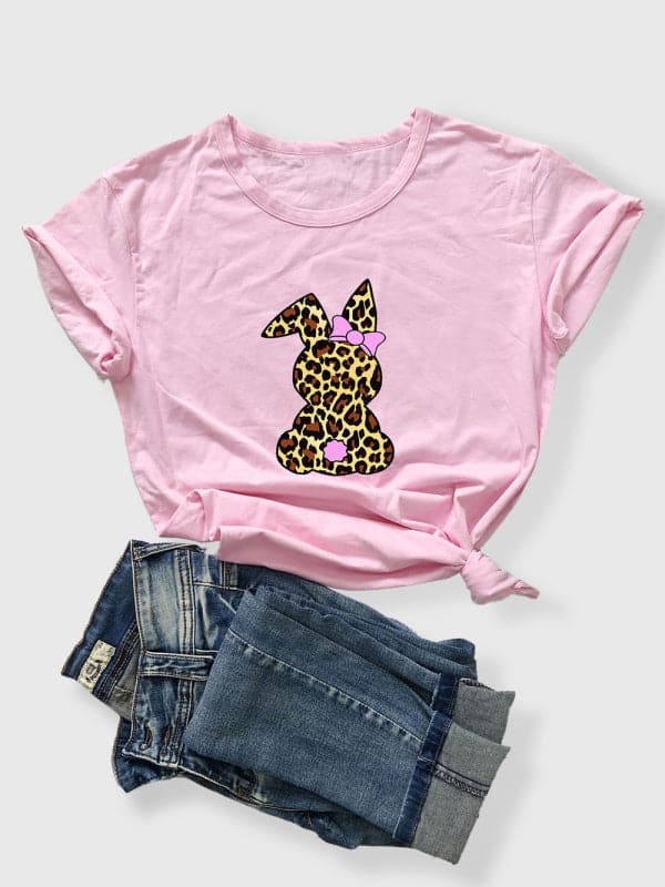 Leopard bunny cute tee shirt