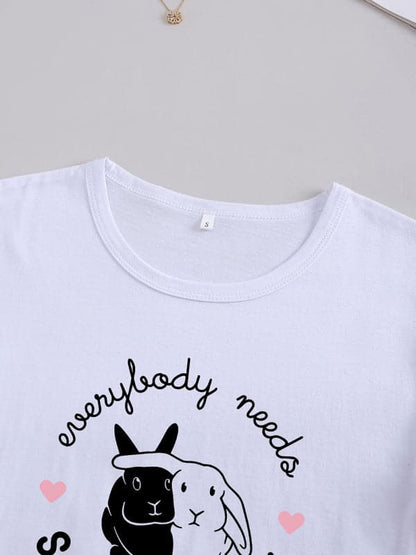 Whimsical bunny tee - casual style