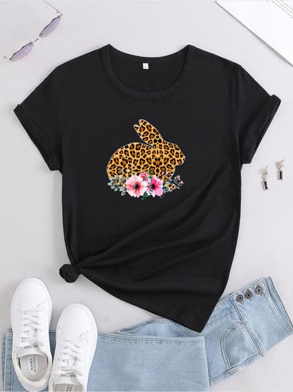 Chic leopard print cotton tee