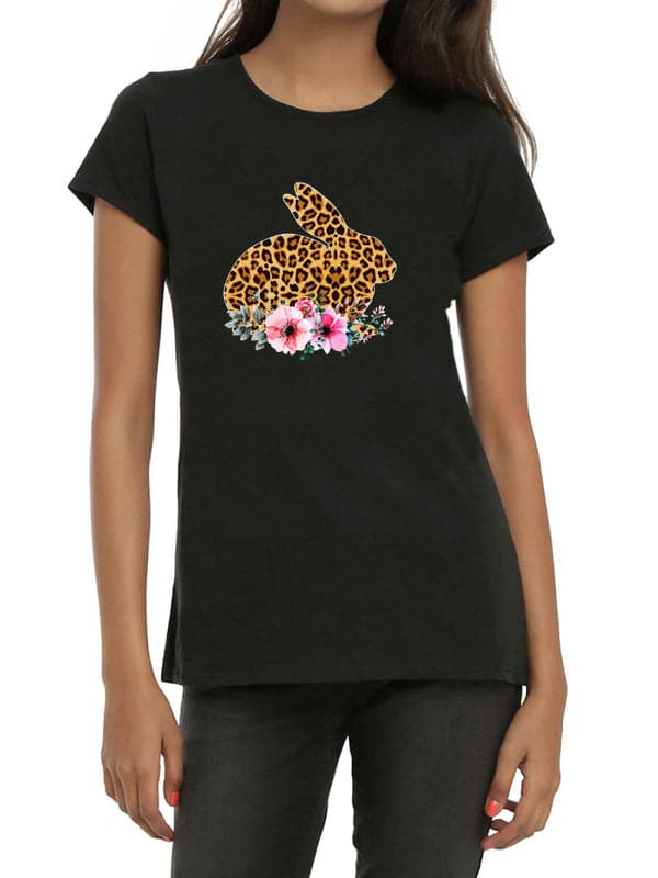 Chic leopard print cotton tee