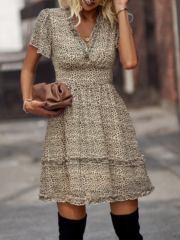 Casual all-match spring and summer sexy short dress.