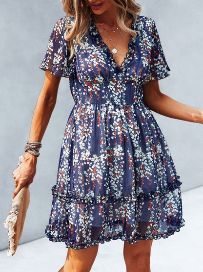 Casual all-match spring and summer sexy short dress.