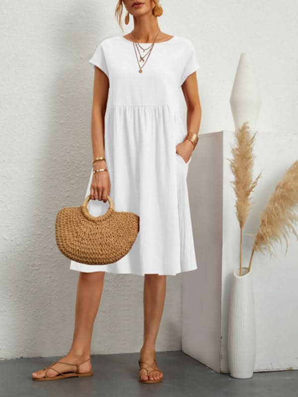 Elegant A-line Cotton Dress for Effortless Spring Style - Love Salve 