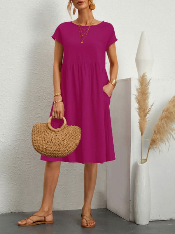 Elegant A-line Cotton Dress for Effortless Spring Style - Love Salve 