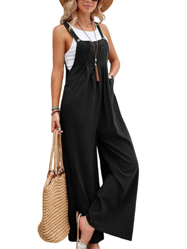 Stylish women's bib overalls, spring-summer