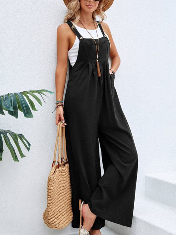 Stylish women's bib overalls, spring-summer